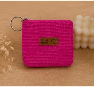 Petit porte-monnaie enfant en tissu côtelé ✨👛