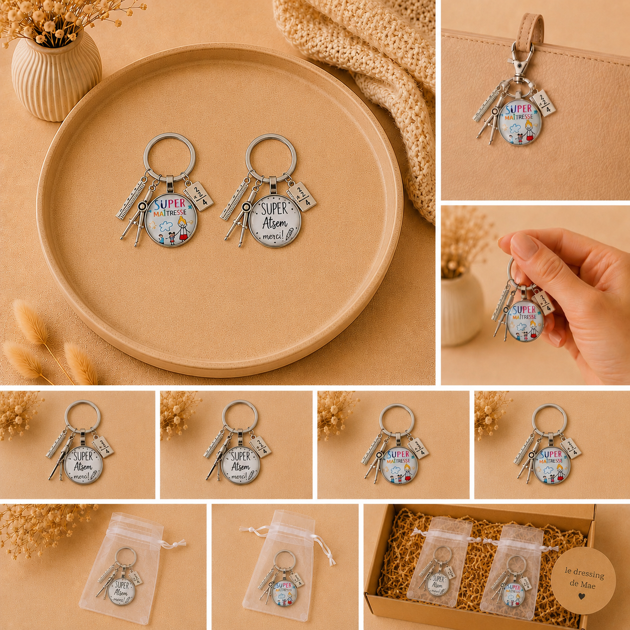 Porte-clés “Super Maîtresse / Super Atsem” ✨