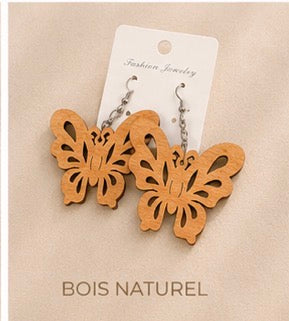 Boucles d’Oreilles Bohème en Bois ✨🌿