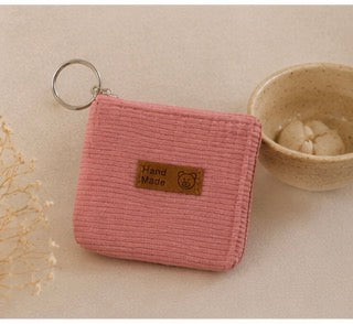 Petit porte-monnaie enfant en tissu côtelé ✨👛