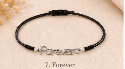 Bracelets réglables avec breloques argentées ✨ 🖤