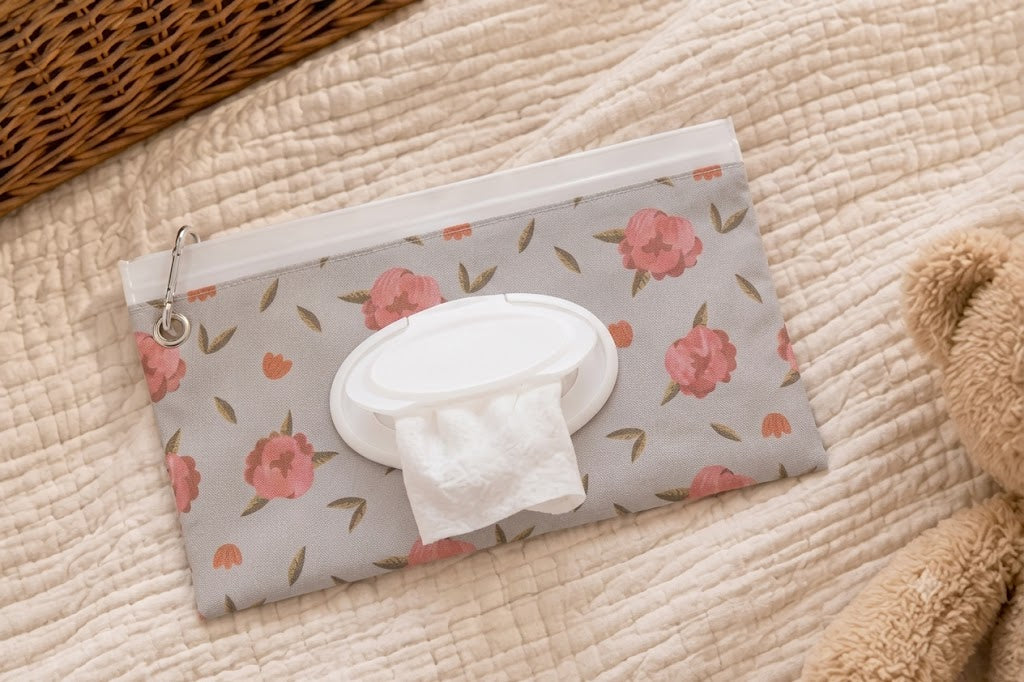 Pochette Lingettes Bébé Fleurie Réutilisable ✨🌸
