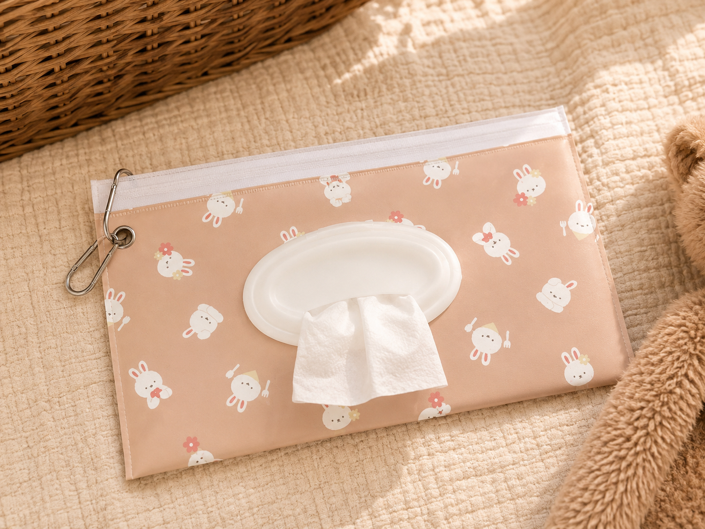 Pochette Lingettes Bébé Réutilisable 🐰🐻