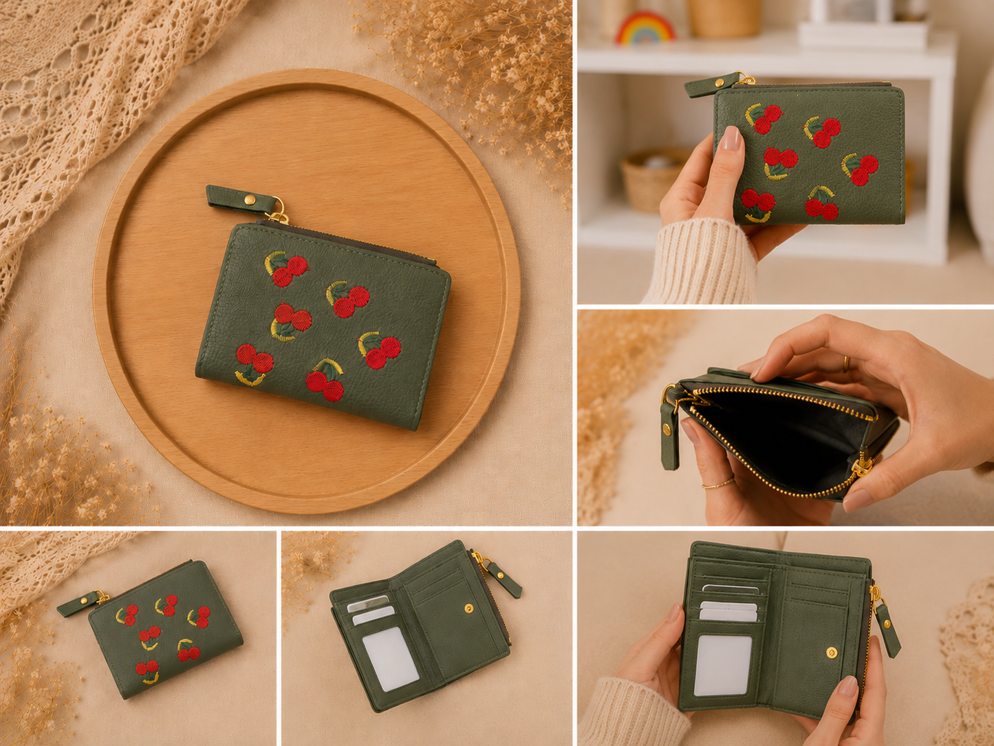 Portefeuille élégant & tendance 🍒✨