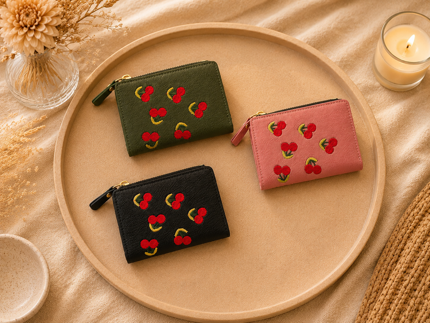 Portefeuille élégant & tendance 🍒✨