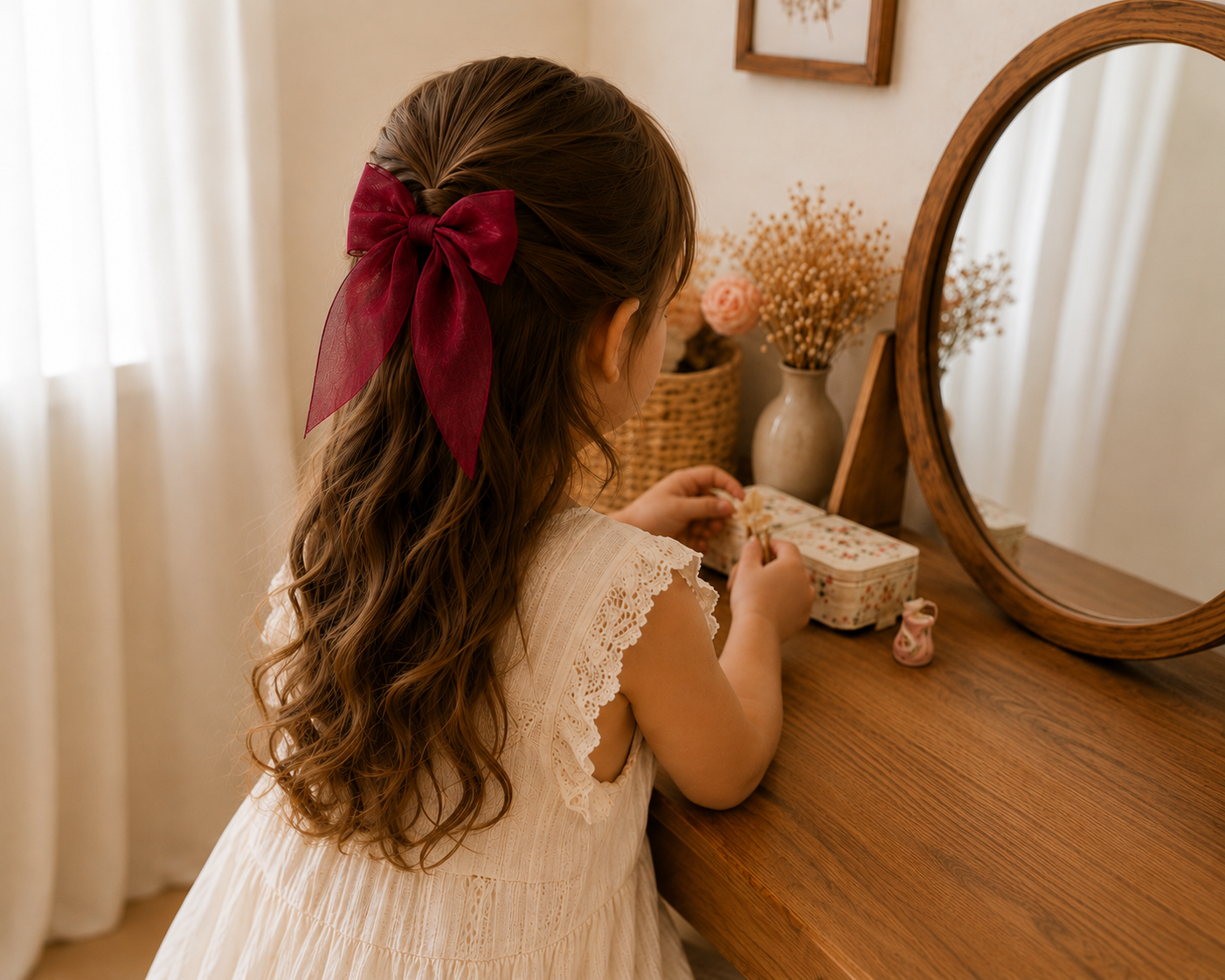 Grand Nœud pour cheveux - satinée et pailletée 🎀