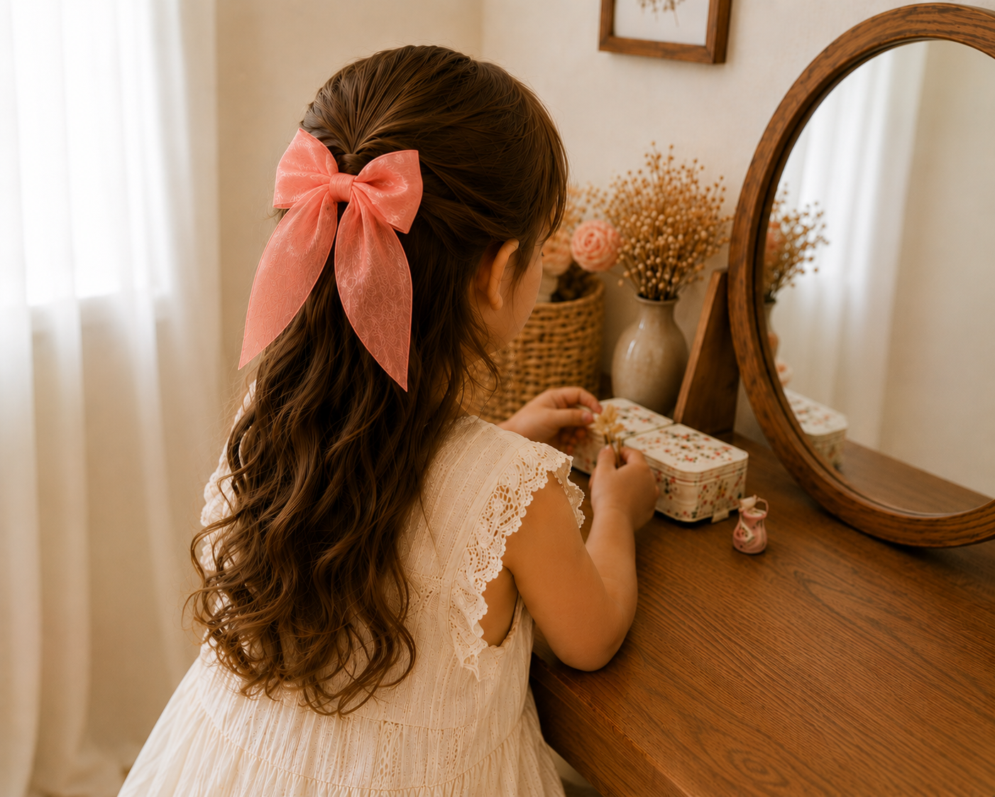 Grand Nœud pour cheveux - satinée et pailletée 🎀