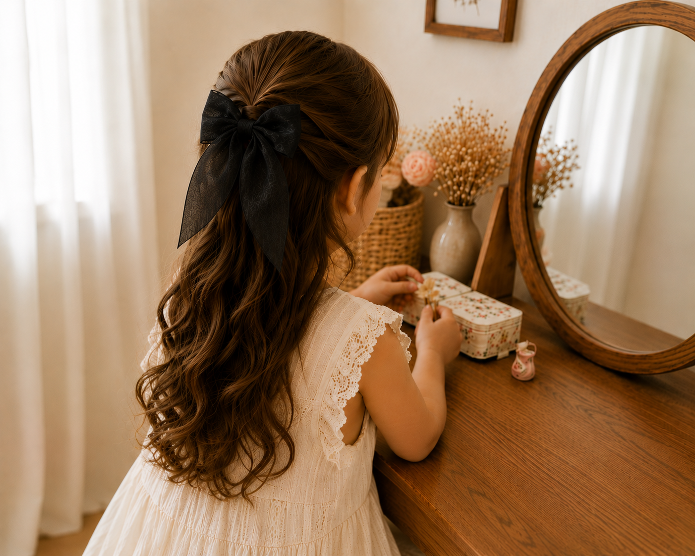 Grand Nœud pour cheveux - satinée et pailletée 🎀