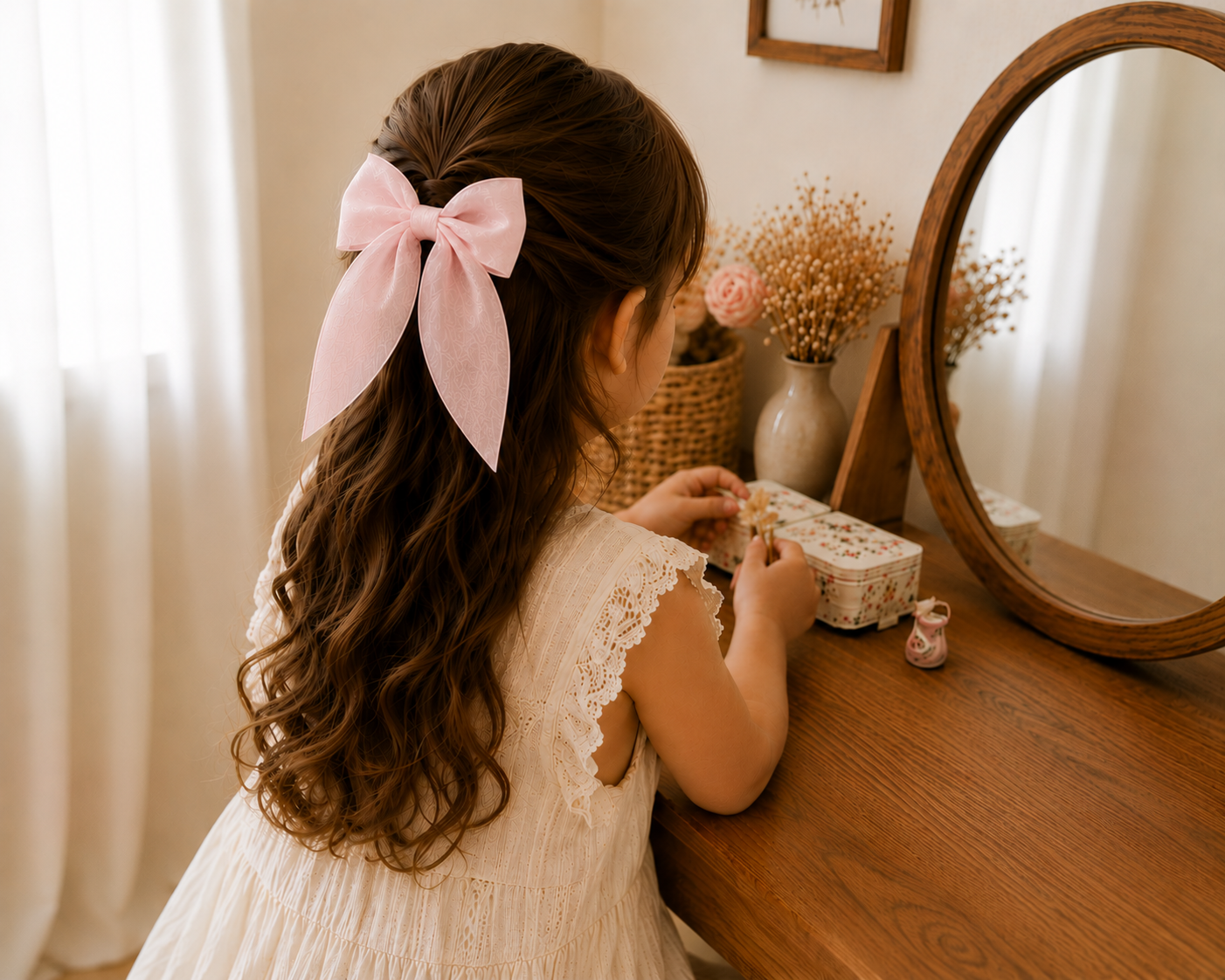 Grand Nœud pour cheveux - satinée et pailletée 🎀