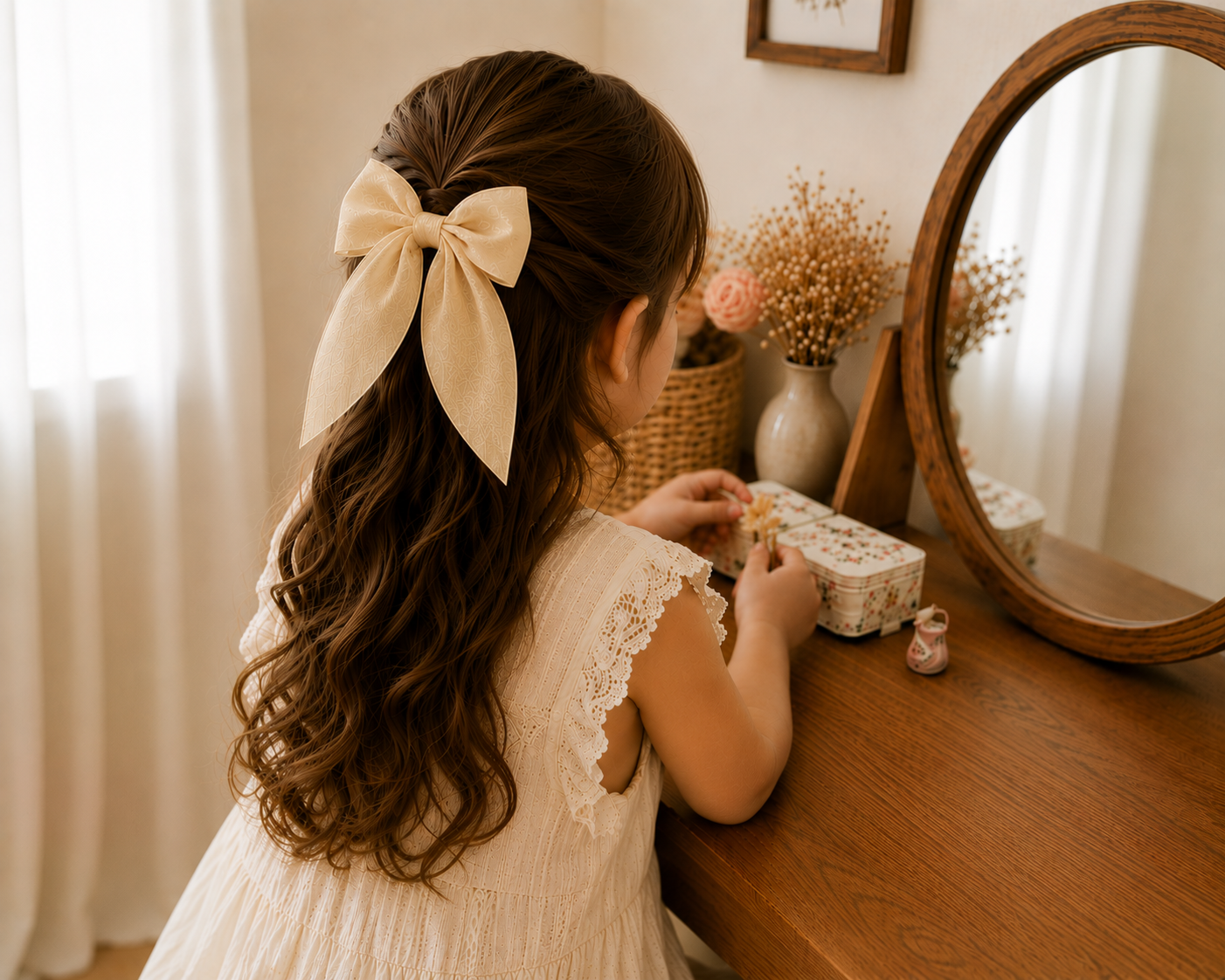 Grand Nœud pour cheveux - satinée et pailletée 🎀
