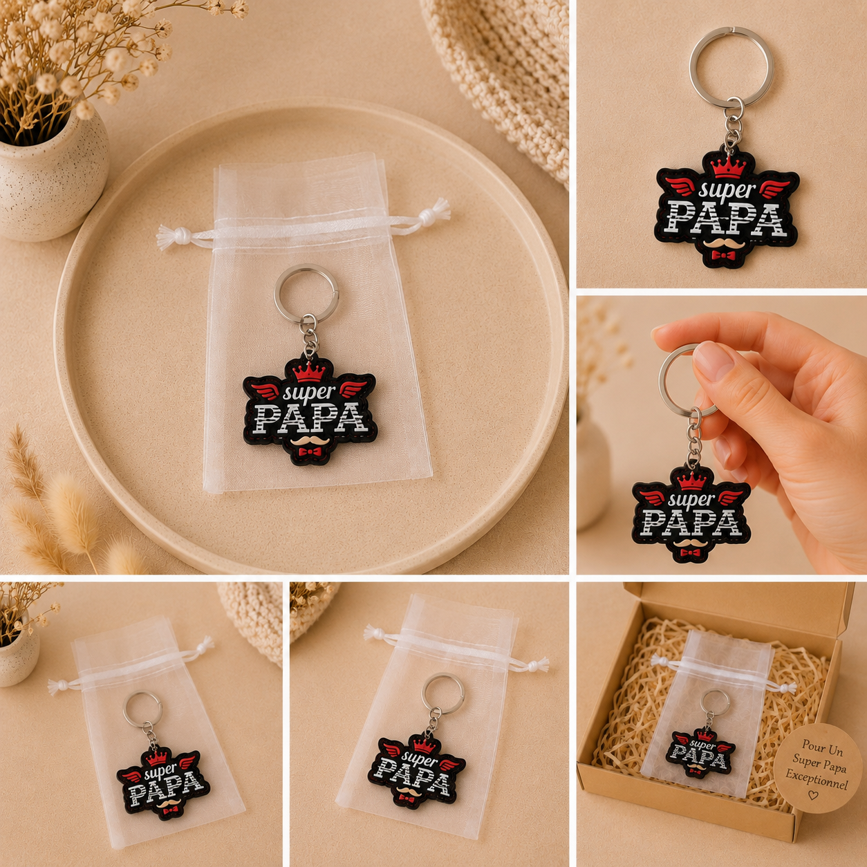 Porte-clés « Super Papa » 👨