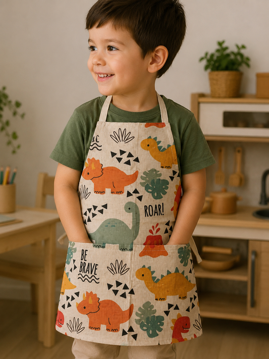 Tablier Enfant Dinosaures – 3-6 ans  🦖