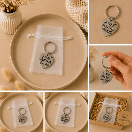 Porte-clés « Je t’aime mon papa d’amour » ❤️