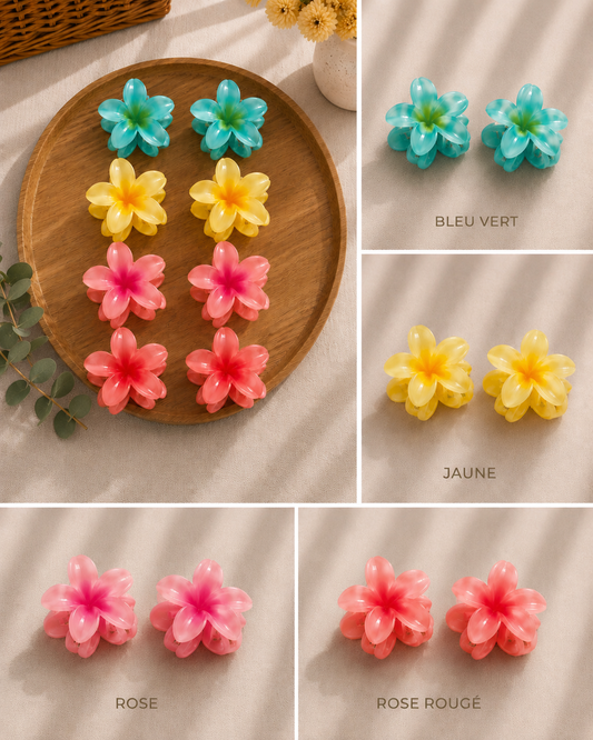 Lot de 2 Pinces à Cheveux Fleur « brillante » 🌸
