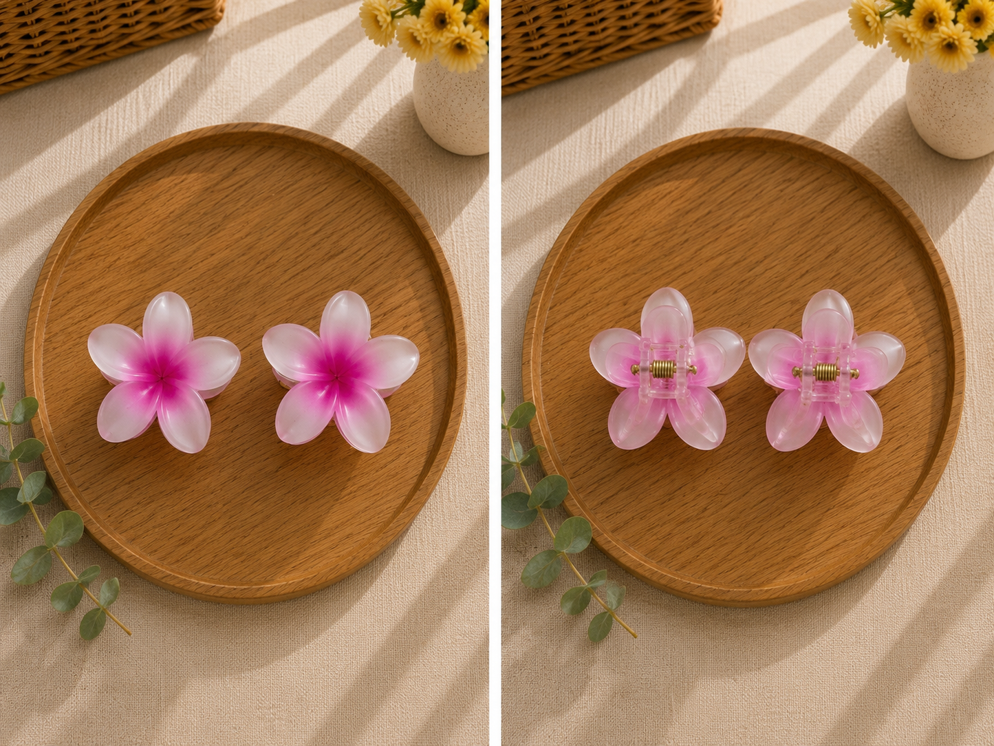 Lot de 2 petite pinces à Cheveux Fleur – Collection Pastel 🌸