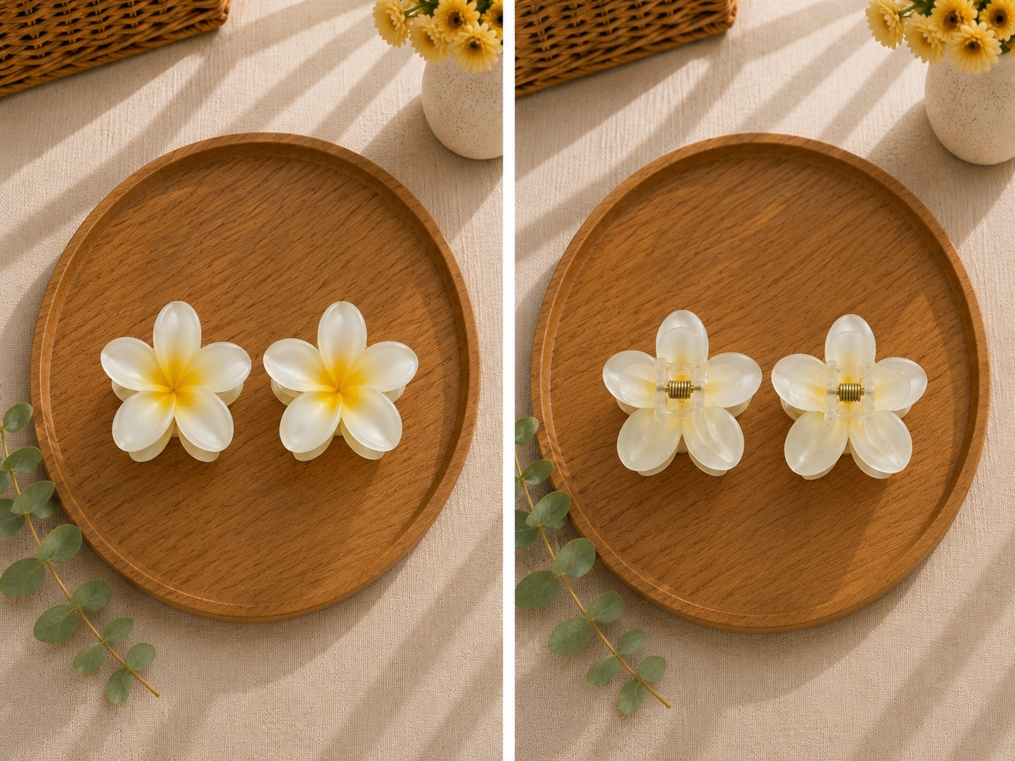 Lot de 2 petite pinces à Cheveux Fleur – Collection Pastel 🌸