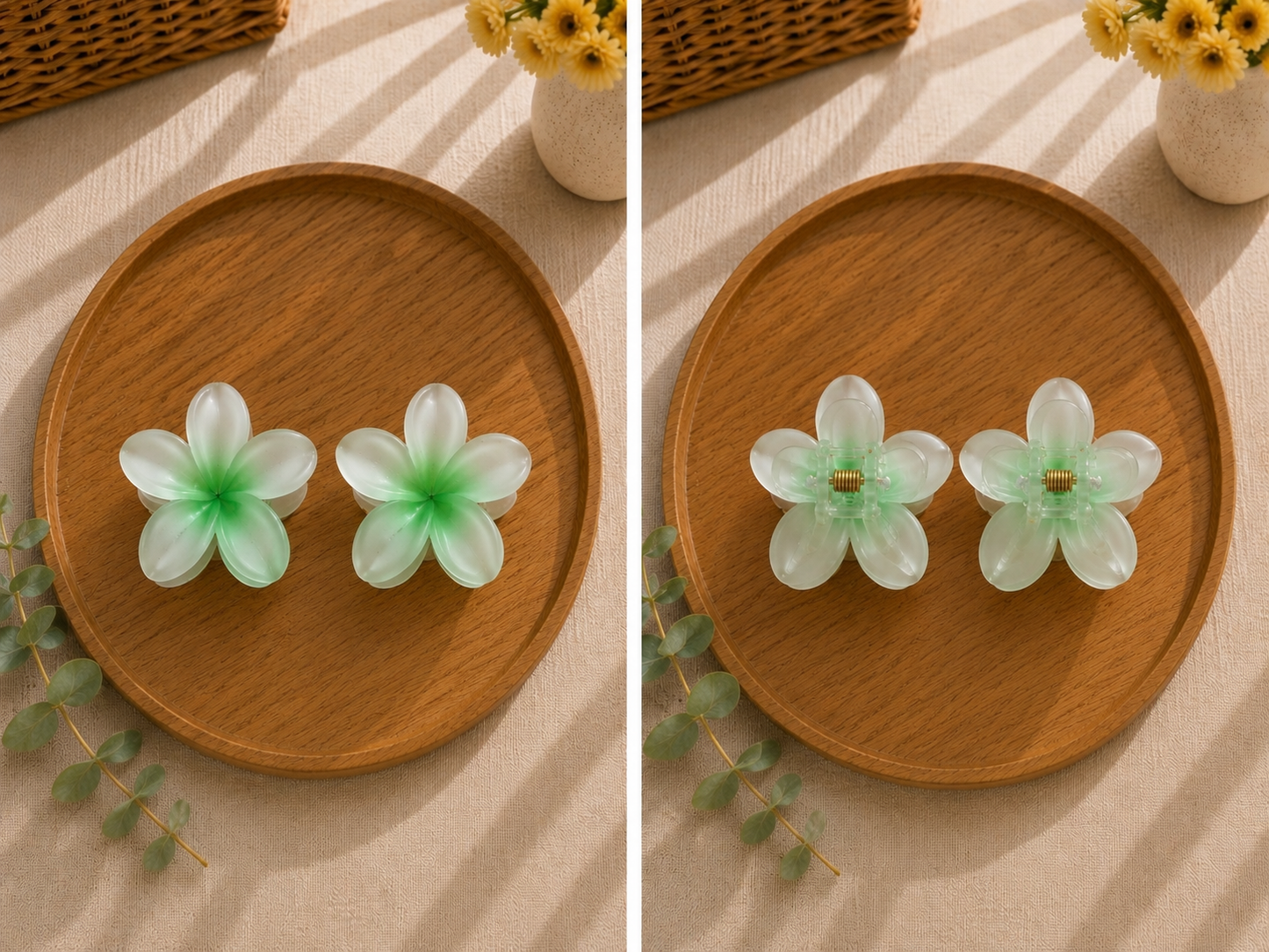 Lot de 2 petite pinces à Cheveux Fleur – Collection Pastel 🌸