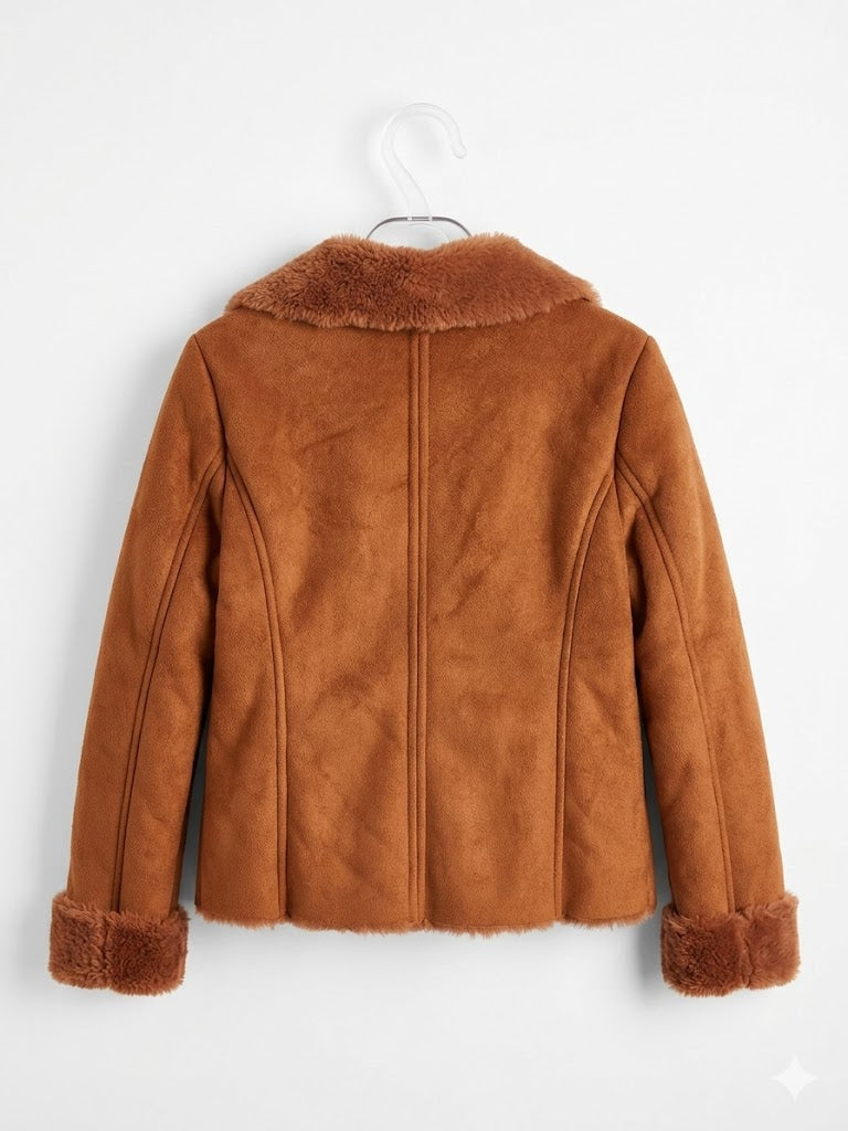 Veste fille Style Aviateur –  Camel - taille 8 ans