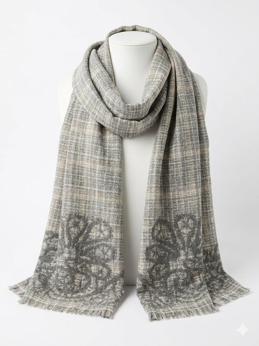 Écharpe femme Élégante à Motifs Texturés – Style Classique et Raffiné