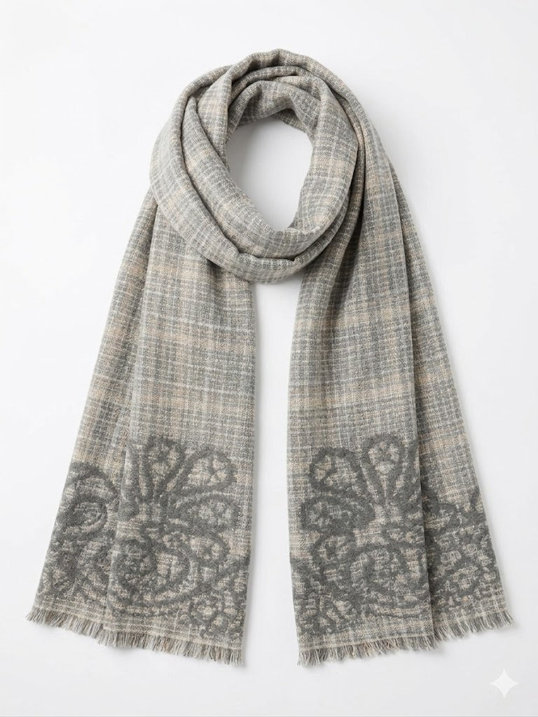 Écharpe femme Élégante à Motifs Texturés – Style Classique et Raffiné