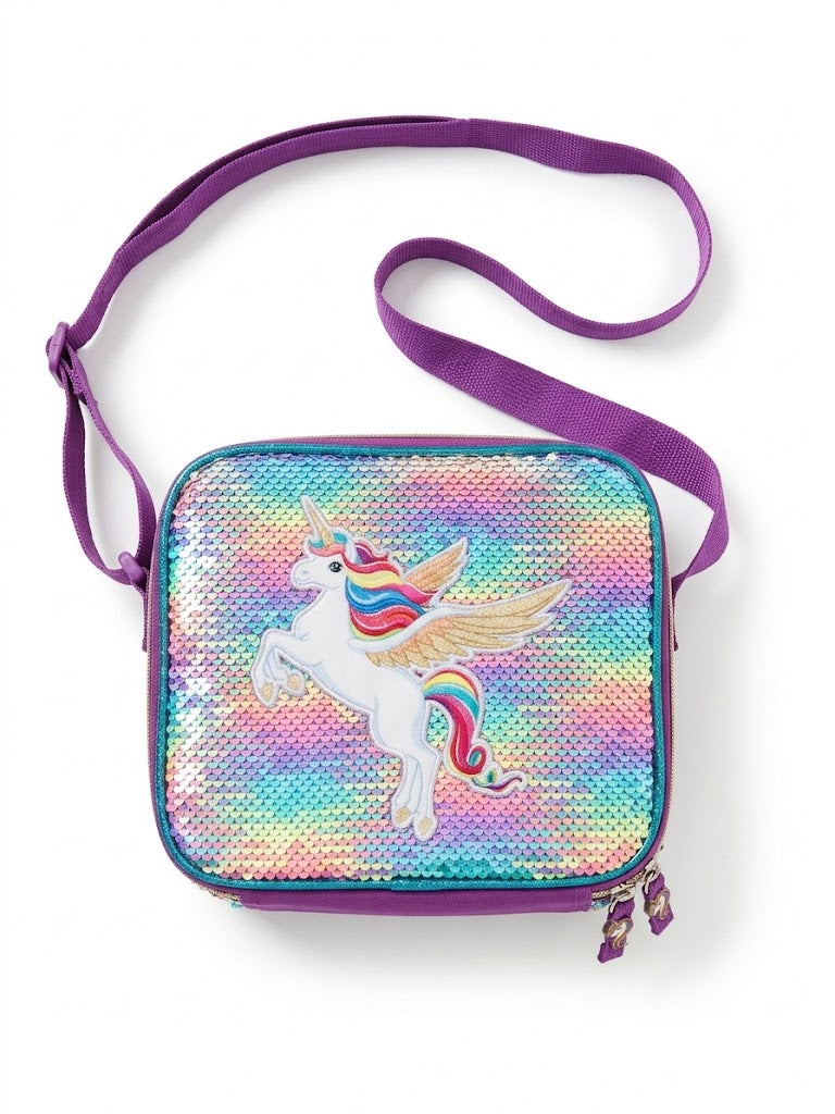 Sac à Bandoulière isotherme Licorne Magique – À Paillettes Réversibles