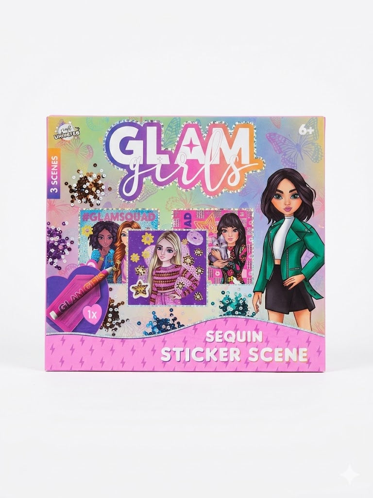Kit Créatif Glam Girls – Sequin Sticker Scene - 6 ans et plus