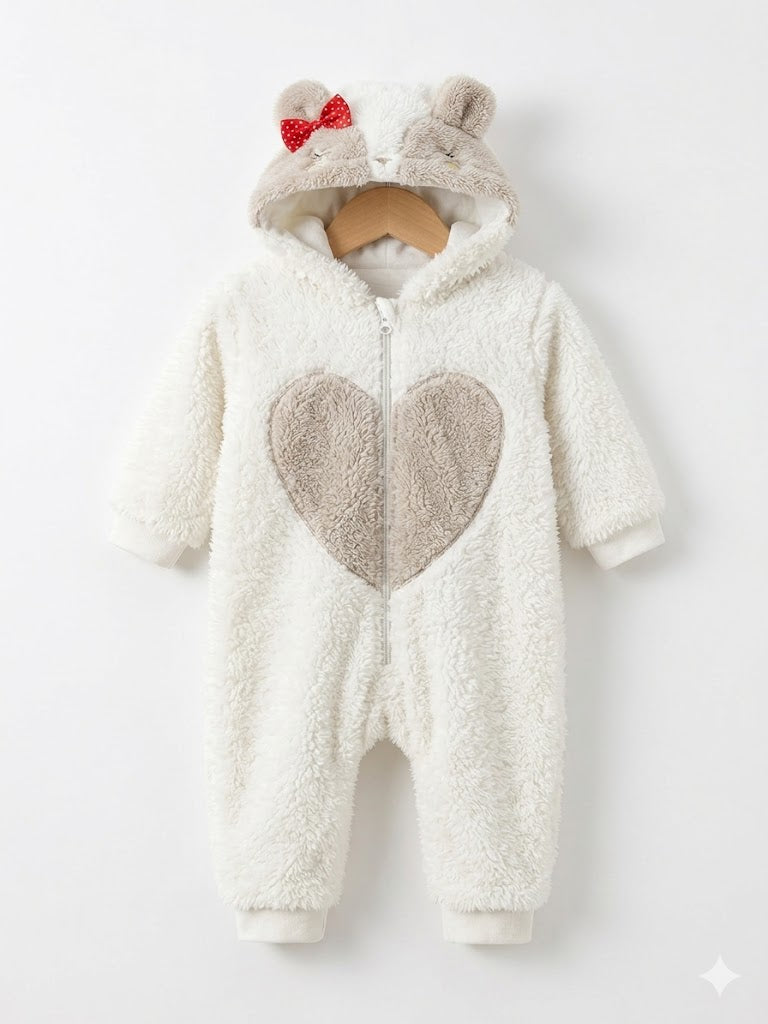 Combinaison bebe fille  Pilou-Pilou "Cœur & Ours" –   3 mois - Kiabi