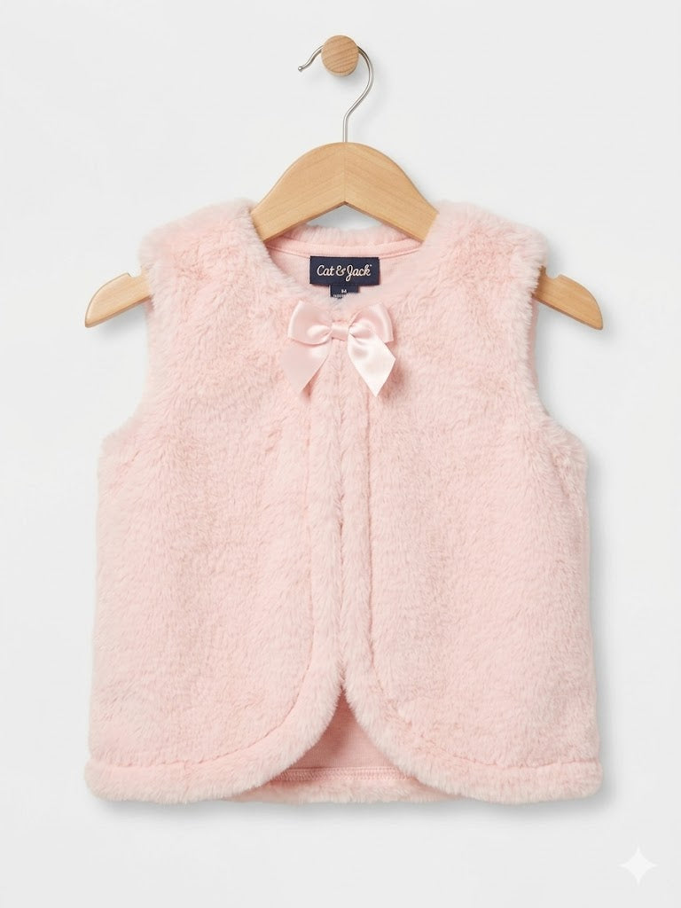 Lot de 2 gilets bébé fille jumelles sans manches en fausse fourrure - 12 mois - Lee Cooper