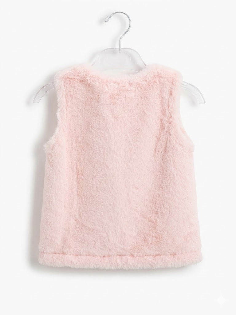 Lot de 2 gilets bébé fille jumelles sans manches en fausse fourrure - 12 mois - Lee Cooper