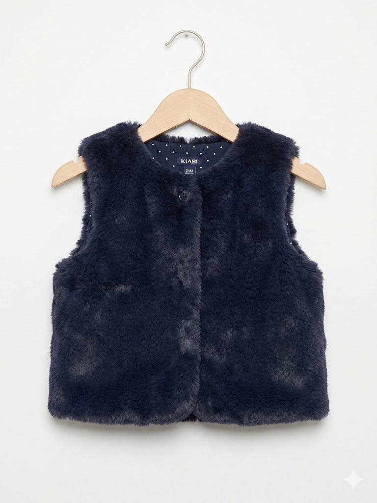 Gilet bébé fille sans manches en fausse fourrure 24 mois - Kiabi