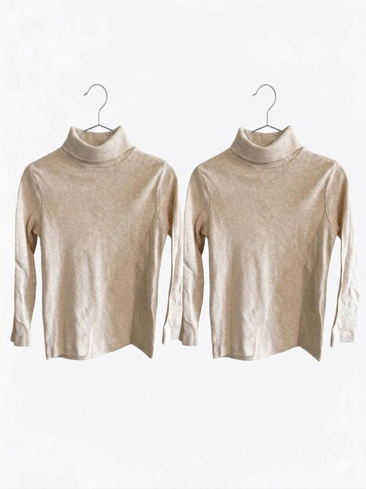 Lot Sous-pull Enfant mixte - Écru à Col Roulé - 4 ans