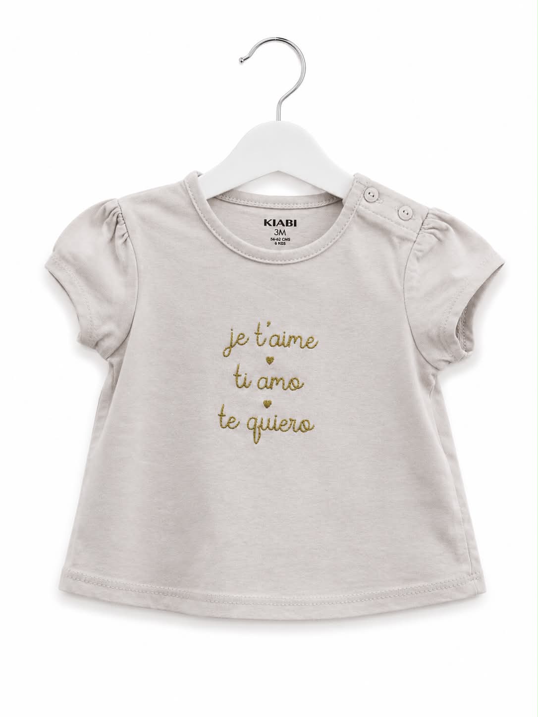 Lot de 2 T-shirts à Message pour Bébé Fille taille 3 mois - Kiabi