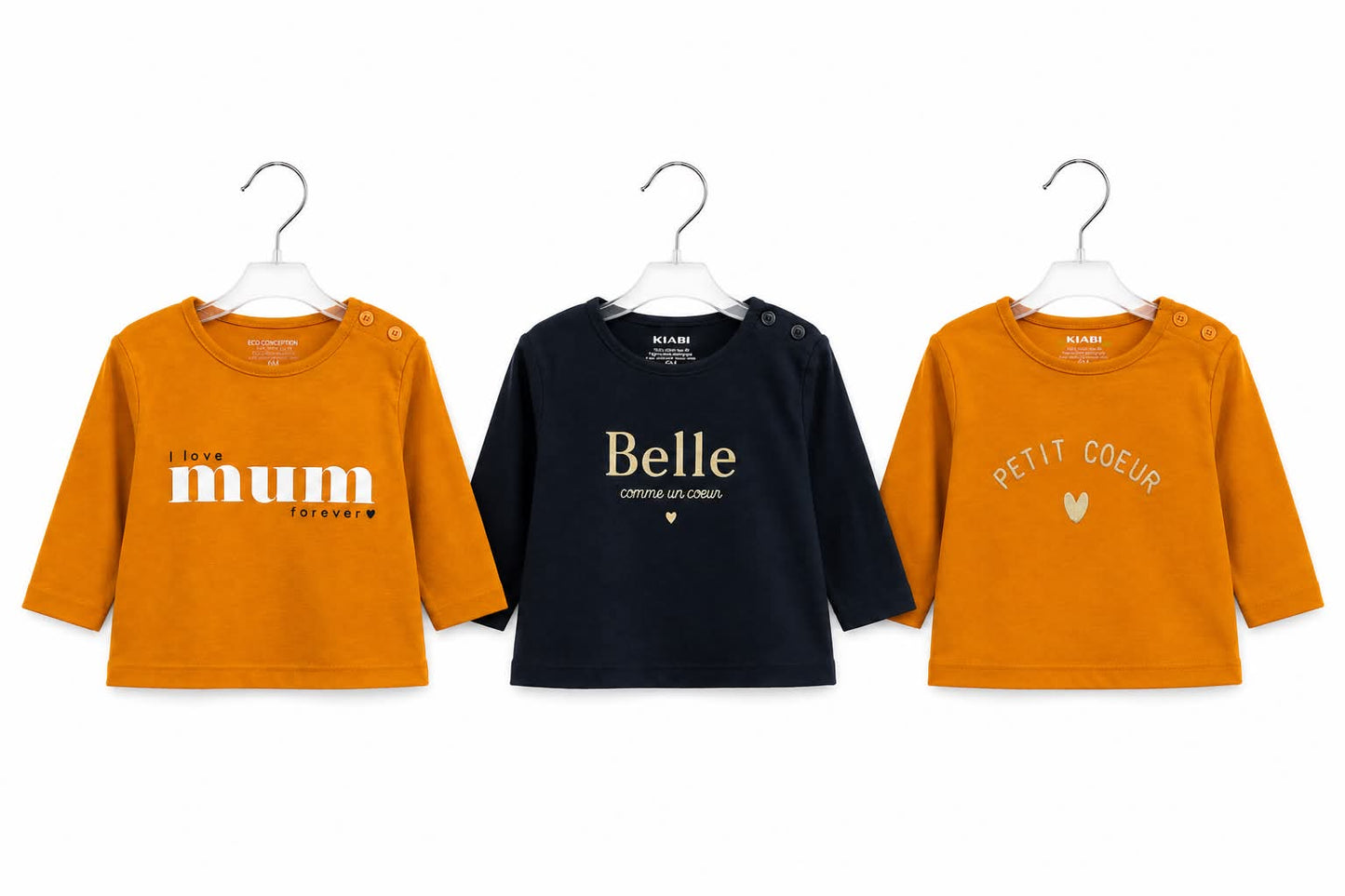 Lot de 3 T-shirts à Manches Longues Bébé Fille 9 mois - Kiabi