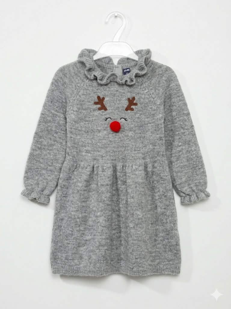 Lot de 2 Robes filles  en Tricot "Renne de Noël" – 24 mois - Kiabi